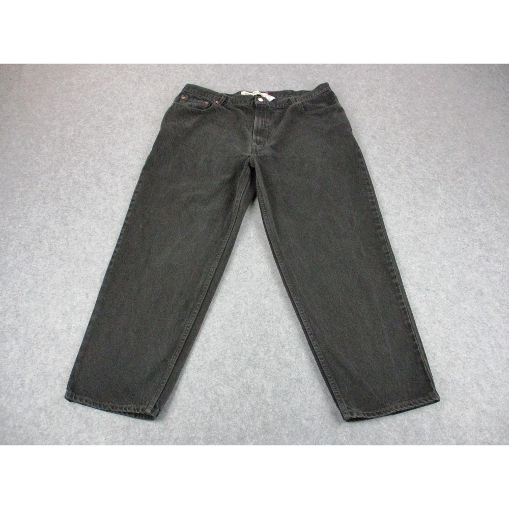 VTG Levis 560 Jeans Mens 44x30 Black Comfort Fit Relaxed Tapered Charcoal Wash